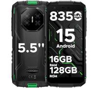 DOOGEE Fire 3 Pro Telephone Portable Incassable, Téléphone Incassable Android 15, 16Go+128Go/TF 2To, 5,5" HD+ Smartphone Incassable, 8350mAh/18W, UNISOC T7200 Octa-Core, Face ID/Finger ID/NFC, Vert