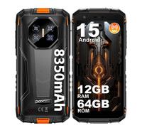 DOOGEE Fire 3 Smartphone Incassable Android 15, 12GO+64GO/2TO Téléphone Portable Incassable, 8350mAh, Écran 5.5", 13MP+8MP Telephone de Chantier, 4G Dual SIM/IP68/NFC/FACE ID/Widevine L1/3.5mm Jack