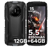 DOOGEE Fire 3 Smartphone Incassable Android 15, Batterie 8350mAh,UNISOC SC9863A Telephone Portable Incassable,5.5"IPS HD+,12Go+64Go/2To,13MP+8MP Téléphone Incassable,IP69K/Widevine L1/Face Unlock/NFC