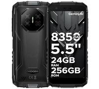DOOGEE Fire 3 Ultra Smartphone Incassable,écran HD 5,5 Pouces,24 Go RAM + 256 Go ROM,Telephone Incassable Android 15,IP68/IP69K/MIL-STD-810H,Batterie 8350 mAh,NFC,Unisoc T7200 Octa-Core