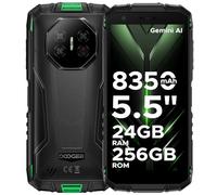 DOOGEE Fire 3 Ultra Smartphone Incassable,écran HD 5,5 Pouces,24 Go RAM + 256 Go ROM,Telephone Portable Incassable Android 15,NFC,Batterie 8350 mAh,IP68/IP69K/MIL-STD-810H,Unisoc T7200 Octa-Core