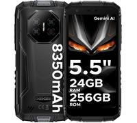 DOOGEE Fire 3 Ultra Telephone Portable Incassable 24Go+256Go 5.5'' 8350mAh Smartphone Caméra 20MP Android 15 Dual SIM 4G/NFC Noir