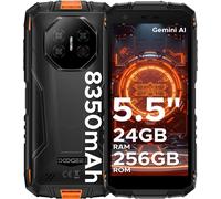 DOOGEE Fire 3 Ultra Telephone Portable Incassable 24Go+256Go 5.5'' 8350mAh Smartphone Robuste Android 15 Dural SIM 4G/NFC Orange
