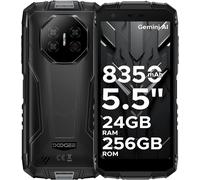 DOOGEE Fire 3 Ultra Telephone Portable Incassable 24Go+256Go 5.5'' 8350mAh Smartphone Robuste Android 15 Dural SIM 4G/NFC Noir