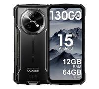 DOOGEE Fire 5 4G Téléphone Portable Incassable, 13000mAh 10W Android 15 Smartphone Incassable,6.6" HD+90Hz, 16MP+8MP AI Caméra, 12Go+64Go/2TB, IP68/NFC/OTG/GPS (Noir)