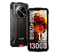 DOOGEE Fire 5 Pro 4G Téléphone Portable Incassable,20Go+128Go/2TB,13000mAh 18W Android 15 Smartphone Incassable,6.6" HD+90Hz,Helio G81,13MP+8MP AI Caméra,IP68/NFC/OTG/GPS/3 Slot (Orange)