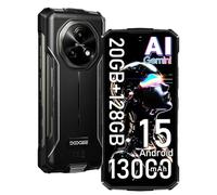 DOOGEE Fire 5 Pro 4G Téléphone Portable Incassable,20Go+128Go/2TB,13000mAh 18W Android 15 Smartphone Incassable,6.6" HD+90Hz,Helio G81,13MP+8MP AI Caméra,IP68/NFC/OTG/GPS/3 Slot (Gris)