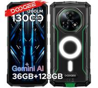 DOOGEE Fire 5 Ultra Dual Camping Lights, téléphone robuste de 6,6 pouces, batterie de 13000 mAh, 36 Go de RAM (6+30), 128 Go de ROM, Google Pay, NFC, Helio G81, smartphone 6GB 128GB Orange