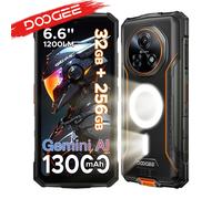 DOOGEE Fire 5 Ultra, lampe de camping double, téléphone robuste 6,6 pouces, batterie 13000 mAh, 32 Go de RAM (8+24), 256 Go de ROM, Google Pay, NFC, Helio G81 8GB 256GB Orange