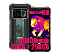 DOOGEE Fire 6 Max Thermique 5G Smartphone Portable Incassable, 20Go+256Go, Android 14 Téléphone, 50MP+20MP+16MP, 6.72" FHD+ 120Hz, 20800mAh 33W Smartphone Etanche, WIFI6/NFC/OTG/GPS (Vert)