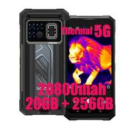 DOOGEE Fire 6 Max Thermique 5G Smartphone Portable Incassable, 20Go+256Go, Android 14 Téléphone, 50MP+20MP+16MP, 6.72" FHD+ 120Hz, 20800mAh 33W Smartphone Etanche, WIFI6/NFC/OTG/GPS (Noir)