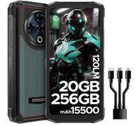 DOOGEE FIRE 6 POWER Telephone Portable Incassable 20Go+256Go,6.56"" Écran HD+ 15500mAh 4G Smartphone Android 14 NFC - Vert