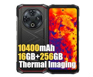 DOOGEE Fire 6 Smartphone Portable Incassable 2025, 16Go+256Go Android 14 Téléphone Débloqué 4G, 50MP + Caméra Thermique, 10400mAh, 6.56" DH+ Smartphone Incassable Etanche, GPS/OTG/3 Card Slot, Noir