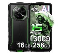 DOOGEE Fire 7 5G Téléphone Portable Incassable,16Go+256Go/2TB,13000mAh 18W Android 15 Smartphone Incassable,6.6" HD+90Hz,64MP+16MP AI Caméra,IP68/NFC/OTG/GPS (Vert)