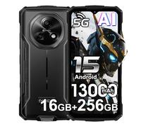 DOOGEE Fire 7 5G Téléphone Portable Incassable,16Go+256Go/2TB,13000mAh 18W Android 15 Smartphone Incassable,6.6" HD+90Hz,64MP+16MP AI Caméra,IP68/NFC/OTG/GPS (Gris)