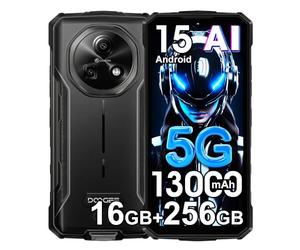 DOOGEE Fire 7 5G Téléphone Portable Incassable,16Go+256Go/2TB,13000mAh 18W Android 15 Smartphone Incassable,6.6" HD+90Hz,64MP+16MP AI Caméra,IP68/NFC/OTG/GPS (Gris)