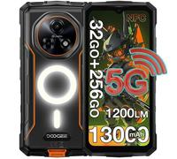 Doogee Fire 7 Pro 5G Smartphone 32Go + 256Go 6.6'' 13000mAh Caméra 64MP Téléphone portable Incassable Double SIM NFC GPS - Orange