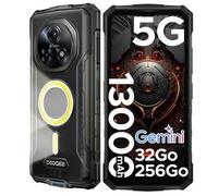 DOOGEE Fire 7 Pro Double Lampe de Camping Smartphone Incassable, 13000mAh Smartphone Robuste, 32Go+256Go, 64MP AI Caméra,33W,Face ID