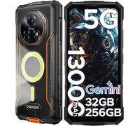 DOOGEE Fire 7 Pro Telephone Portable Incassable 5G 32Go+256Go 6,6'' 13000mAh 1200 Lampe Projecteur Fingerprint/Face ID/OTG/NFC Orange