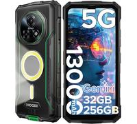 DOOGEE Fire 7 Pro Telephone Portable Incassable 5G 32Go+256Go 6,6'' 13000mAh 1200 Lampe Projecteur Fingerprint/Face ID/OTG/NFC Vert