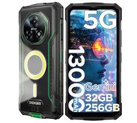 DOOGEE Fire 7 Pro Telephone Portable Incassable 5G, Fonction POC, Smartphone Incassable avec 1200 Lampe Projecteur, 13000mA, 32Go+256Go, 6,6'' 64MP,Octa Core Gemini AI/Fingerprint/Face ID/OTG/NFC,Vert