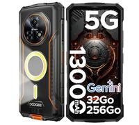 DOOGEE Fire 7 Pro Telephone Portable Incassable 5G, Fonction POC, Smartphone Incassable avec 1200 Lampe Projecteur, 13000mA, 32Go+256Go, 6,6'' 64MP, Octa Core Gemini AI/Fingerprint/Face ID/OTG/NFC