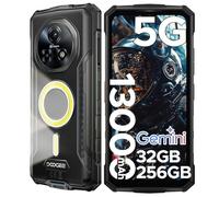 DOOGEE Fire 7 Pro Telephone Portable Incassable 5G, Fonction POC, Smartphone Incassable avec 1200 Lampe Projecteur, 13000mA, 32Go+256Go, 6,6'' 64MP,Octa Core Gemini AI/Fingerprint/Face ID/OTG/NFC,Gris