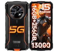 DOOGEE Fire 7 Telephone Incassable 5G Android 15, 16Go+256Go/2To,13000mAh Samrtphone Incassable, 6.6" IPS Display, 64MP+16MP, Telephone de Chantier, IP68/NFC/OTG, Triple Card Slot/Gemini AI Antichoc