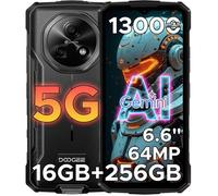 DOOGEE Fire 7 Telephone Portable Incassable 5G 16Go+256Go Smartphone Robuste Android 15 6.6"" 13000mAh 64MP Double SIM/NFC/GPS Noir