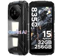 DOOGEE FIRE3MAX Telephone Portable Incassable Android15, 32GO RAM+256GO ROM/2TO, Smartphone Incassable 1200LM Double Lampe Camping 8350mAh, Caméra 48MP, Écran 5.5" Dual SIM, NFC/Face ID/OTG/GPS