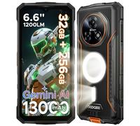 DOOGEE Fire5 Ultra Téléphone Portable Incassable, 13000mAh Telephone Incassable 32GO+256GO Android 15 Smartphone Incassable, 48MP+8MP,1200LM Lampe Camping,6.6"HD+ 90Hz,Face ID/Fingerprint/Dual SIM/NFC