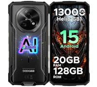 DOOGEE FIRE5PRO Telephone Portable Incassable Android 15, 20Go + 128Go/TF 2TB, 13000 mAh, 6,6”HD+ IPS, Caméra 13MP, Octa-Core Smartphone Incassable, P68/IP69K/NFC/Face ID/3 Fentes pour Cartes