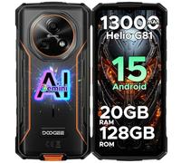 DOOGEE FIRE5PRO Téléphone Portable Incassable Android 15, 20Go + 128Go/TF 2TB, 13000 mAh, 6,6’’HD+ IPS, Caméra 13MP, Octa-Core Smartphone Incassable, IP68/IP69K/NFC/Face ID/3 Fentes pour Cartes