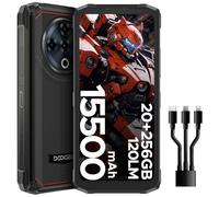 DOOGEE Fire6 Power 【2025】 Telephone Portable Incassable 15500mAh/33W, 20+256GB, Lampe Torche, Dos en Cuir,Android 14,50MP AI Caméra,6,56 Pouces,Smartphone Incassable,DRML1/NFC/Face ID/OTG/4G Dual SIM