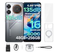 DOOGEE M30 Android 16 Smartphone, 8000mAh/33W Portable Téléphone, Haut-Parleur 135dB,64MP,48Go+256Go/2To Téléphone avec écouteurs