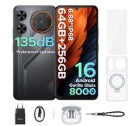 DOOGEE M30 Android 16 Smartphone, 8000mAh/33W Portable Téléphone, Haut-Parleur 135dB,64MP,48Go+256Go/2To Téléphone avec écouteurs