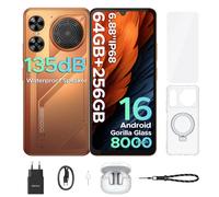 DOOGEE M30 Android 16 Smartphone,8000mAh/33W Téléphone,Haut-parleur 135dB,6.88""90Hz Portable,48Go+256Go/2To,Téléphone avec écouteurs