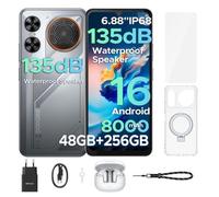 DOOGEE M30 Android16 Smartphone,8000mAh/33W Téléphone,Haut-parleur 135dB,6.88""90Hz Portable,48Go+256Go/2To,Téléphone avec écouteurs
