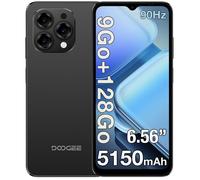 Doogee N55 Smartphone 6.56"" 128 Go/jusqu'à 1To 5150mAh 13MP Caméra Téléphone portable 4G Double Sim GPS - Noir