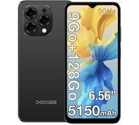 DOOGEE N55 Smartphone - 6.56"" Écran - 128Go ROM/jusqu'à 1To. - Caméra 13MP - Double Sim 4G - GPS - Noir
