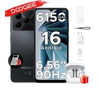 DOOGEE Note 56 Dernier smartphone Android 16 6,56" Batterie large 6150 mAh 24 Go RAM (3+21) 64 Go ROM Téléphone mobile 3 Go 64 Go Blanc