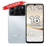 DOOGEE Note 56 Dernier smartphone Android 16 6,56" Batterie large 6150 mAh 24 Go RAM (3+21) 64 Go ROM Téléphone mobile 3 Go 64 Go Blanc