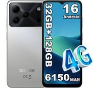 DOOGEE Note 56 Pro - Téléphone Android 16 - 128 Go extensible 2 To - Batterie géante 6150 mAh - Écran 90Hz - Double SIM 4G Gris