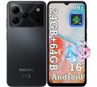 DOOGEE Note 56 - Smartphone 4G 64 Go + 3 Go RAM (extensible 24 Go) - Batterie 6150 mAh - Écran 6.56" HD+ 90Hz - Android 16 - Double SIM 4G Noir
