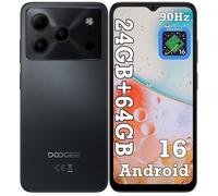 DOOGEE Note 56 Smartphone 6.56"" 24Go(3+21) + 64Go/jusqu'à 2To 6150mAh Android 16 8MP Téléphone 4G Double Sim GPS - Noir