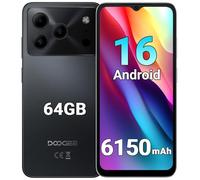 DOOGEE Note 56 Smartphone Android 16 Pas Cher, Écran 6.56" HD+ 90Hz, 6150mAh Batterie, 24Go RAM + 64Go ROM/2To Extensible, Octa Core, Téléphone Portable 4G Débloqué Dual SIM, Face ID, OTG, GPS