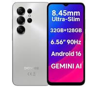DOOGEE Note 56X Pro Smartphone Android 16 Débloqué, 8,45mm Ultra Mince&Léger, 32Go+128Go, 6,56" Écran 90Hz, Téléphone Portable 4G, Caméra 13MP+8MP, Batterie 6150mAh, 2 SIM, Gemini AI NFC, GPS Gris