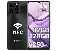 DOOGEE Note 58 Smartphone Débloqué 4G, Android 15, Batterie 6250mAh, 32Go RAM+ 128Go ROM, Écran 6.75” 90Hz, Téléphone Portable avec NFC, Caméra AI 16MP, Dual SIM, Face ID