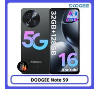 Smartphone DOOGEE Note 59 5G 6,75" 120Hz 32 Go RAM (8+24) 128 Go ROM Batterie grande capacité 6250 mAh Android 15 NFC Téléphone 8 Go 128 Go Noir