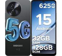DOOGEE Note 59 Smartphone 5G Android 15, 32GB RAM+128GB ROM/TF 2TB, 6.75'' HD 120Hz Telephone Portable, Unisoc T8200, Batterie 6250mAh, Ultra-mince 8,6 mm, Caméra 16MP 4K, NFC/Widevine L1/Face ID-Noir